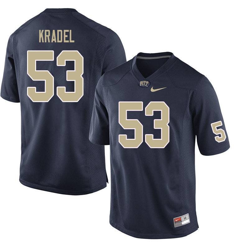 Men #53 Jake Kradel Pittsburgh Panthers College Football Jerseys Sale-Navy